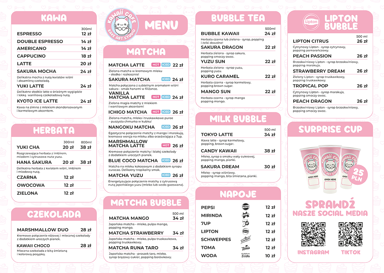 Menu Kawaii Cafe